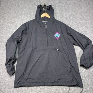 Sportsmaster Anorak Pullover Mens Large Black The Quest Cummins USA Windbreaker
